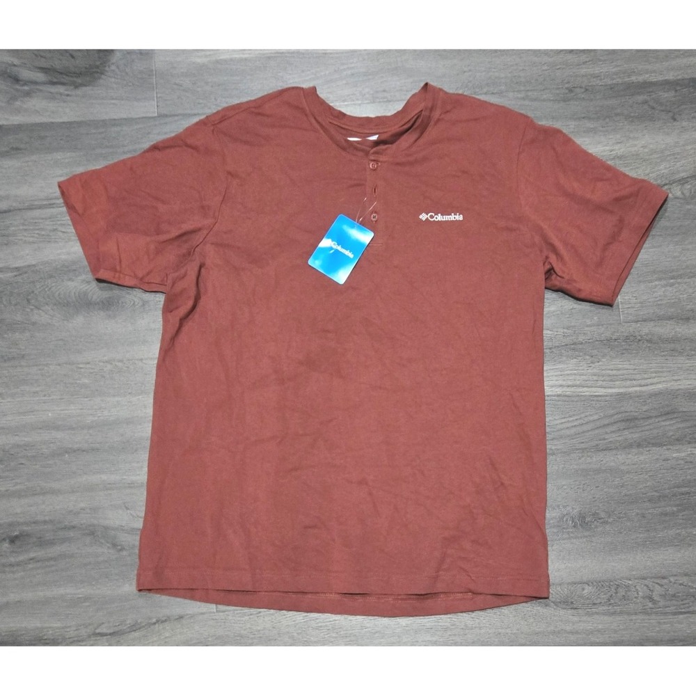 NWT Columbia Men's Landroamer Short Sleeve‎ Henley II - Brown (Large)